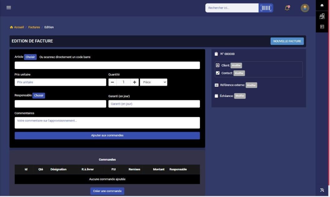 Bootix — édition de facture